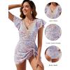 imageBlooming Jelly Womens Tummy Control Swimsuits One Piece Swim Dress Plus Size Bathing Suits Ruffle Lace SwimwearOrange Floral Print