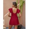 imageBlooming Jelly Womens Tummy Control Swimsuits One Piece Swim Dress Plus Size Bathing Suits Ruffle Lace SwimwearRed