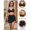 imageBlooming Jelly Womens High Waisted Bikini Sets Tummy Control Swim Skirt Two Piece Swim Suit 2025 Retro SwimsuitBlack
