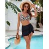 imageBlooming Jelly Womens High Waisted Bikini Sets Tummy Control Swim Skirt Two Piece Swim Suit 2025 Retro SwimsuitBlack Leopard