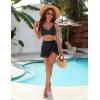 imageBlooming Jelly Womens High Waisted Bikini Sets Tummy Control Swim Skirt Two Piece Swim Suit 2025 Retro SwimsuitBlack Mesh