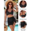 imageBlooming Jelly Womens High Waisted Bikini Sets Tummy Control Swim Skirt Two Piece Swim Suit 2025 Retro SwimsuitBlack Mesh
