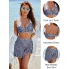 imageBlooming Jelly Womens High Waisted Bikini Sets Tummy Control Swim Skirt Two Piece Swim Suit 2025 Retro SwimsuitBlack White Plaid