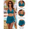 imageBlooming Jelly Womens High Waisted Bikini Sets Tummy Control Swim Skirt Two Piece Swim Suit 2025 Retro SwimsuitBlue Green