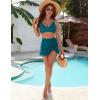 imageBlooming Jelly Womens High Waisted Bikini Sets Tummy Control Swim Skirt Two Piece Swim Suit 2025 Retro SwimsuitBlue Green Mesh