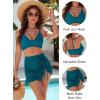 imageBlooming Jelly Womens High Waisted Bikini Sets Tummy Control Swim Skirt Two Piece Swim Suit 2025 Retro SwimsuitBlue Green Mesh