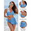 imageBlooming Jelly Womens High Waisted Bikini Sets Tummy Control Swim Skirt Two Piece Swim Suit 2025 Retro SwimsuitBlue White Plaid