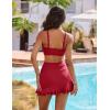 imageBlooming Jelly Womens High Waisted Bikini Sets Tummy Control Swim Skirt Two Piece Swim Suit 2025 Retro SwimsuitRed