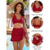 imageBlooming Jelly Womens High Waisted Bikini Sets Tummy Control Swim Skirt Two Piece Swim Suit 2025 Retro SwimsuitRed