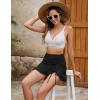 imageBlooming Jelly Womens High Waisted Bikini Sets Tummy Control Swim Skirt Two Piece Swim Suit 2025 Retro SwimsuitStripe Black
