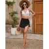 imageBlooming Jelly Womens High Waisted Bikini Sets Tummy Control Swim Skirt Two Piece Swim Suit 2025 Retro SwimsuitStripe Black