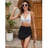 imageBlooming Jelly Womens High Waisted Bikini Sets Tummy Control Swim Skirt Two Piece Swim Suit 2025 Retro SwimsuitStripe Black