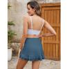 imageBlooming Jelly Womens High Waisted Bikini Sets Tummy Control Swim Skirt Two Piece Swim Suit 2025 Retro SwimsuitStripe Blue