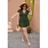 imageBlooming Jelly Womens Plus Size Bathing Suit One Piece Swim Dress Tummy Control Swimsuits Ruffle V Neck SwimwearArmy Green