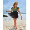 imageBlooming Jelly Womens Plus Size Bathing Suit One Piece Swim Dress Tummy Control Swimsuits Ruffle V Neck SwimwearArmy Green and Black