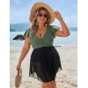 imageBlooming Jelly Womens Plus Size Bathing Suit One Piece Swim Dress Tummy Control Swimsuits Ruffle V Neck SwimwearArmy Green and Black