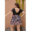 imageBlooming Jelly Womens Plus Size Bathing Suit One Piece Swim Dress Tummy Control Swimsuits Ruffle V Neck SwimwearBlack and Floral Print