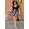 imageBlooming Jelly Womens Plus Size Bathing Suit One Piece Swim Dress Tummy Control Swimsuits Ruffle V Neck SwimwearBlack and Floral Print