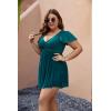 imageBlooming Jelly Womens Plus Size Bathing Suit One Piece Swim Dress Tummy Control Swimsuits Ruffle V Neck SwimwearDark Cyan
