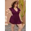 imageBlooming Jelly Womens Plus Size Bathing Suit One Piece Swim Dress Tummy Control Swimsuits Ruffle V Neck SwimwearFuchsia