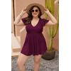 imageBlooming Jelly Womens Plus Size Bathing Suit One Piece Swim Dress Tummy Control Swimsuits Ruffle V Neck SwimwearFuchsia