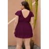 imageBlooming Jelly Womens Plus Size Bathing Suit One Piece Swim Dress Tummy Control Swimsuits Ruffle V Neck SwimwearFuchsia