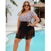 imageBlooming Jelly Womens Plus Size Bathing Suit One Piece Swim Dress Tummy Control Swimsuits Ruffle V Neck SwimwearLeopard and Black
