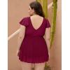 imageBlooming Jelly Womens Plus Size Bathing Suit One Piece Swim Dress Tummy Control Swimsuits Ruffle V Neck SwimwearRed