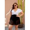 imageBlooming Jelly Womens Plus Size Bathing Suit One Piece Swim Dress Tummy Control Swimsuits Ruffle V Neck SwimwearWhite and Black