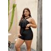 imageBlooming Jelly Womens Plus Size Tankini Swimsuits Two Piece Bathing Suits Tummy Control Flounce with ShortsBlack