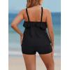 imageBlooming Jelly Womens Plus Size Tankini Swimsuits Two Piece Bathing Suits Tummy Control Flounce with ShortsBlack