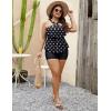 imageBlooming Jelly Womens Plus Size Tankini Swimsuits Two Piece Bathing Suits Tummy Control Flounce with ShortsPolka Dot and Black