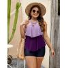 imageBlooming Jelly Womens Plus Size Tankini Swimsuits Two Piece Bathing Suits Tummy Control Flounce with ShortsPurple and Navy Blue