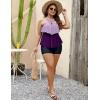imageBlooming Jelly Womens Plus Size Tankini Swimsuits Two Piece Bathing Suits Tummy Control Flounce with ShortsPurple and Navy Blue