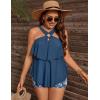 imageBlooming Jelly Womens Plus Size Tankini Swimsuits Two Piece Bathing Suits Tummy Control Flounce with ShortsRoyal Blue