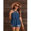 imageBlooming Jelly Womens Plus Size Tankini Swimsuits Two Piece Bathing Suits Tummy Control Flounce with ShortsRoyal Blue