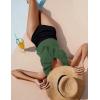 imageBlooming Jelly Womens Tummy Control Swimsuits Slimming Cute One Piece Bathing Suit Ruffle V Neck SwimwearBlack and Green