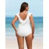 imageBlooming Jelly Womens Tummy Control Swimsuits Slimming Cute One Piece Bathing Suit Ruffle V Neck SwimwearWhite