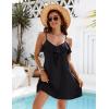 imageBlooming Jelly Women Swimsuit Coverup Spaghetti Strap Beach Dress Bathing Suit Cover Ups Swiss Dot Sundress with PocketBlack