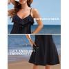 imageBlooming Jelly Women Swimsuit Coverup Spaghetti Strap Beach Dress Bathing Suit Cover Ups Swiss Dot Sundress with PocketBlack