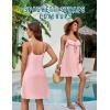 imageBlooming Jelly Women Swimsuit Coverup Spaghetti Strap Beach Dress Bathing Suit Cover Ups Swiss Dot Sundress with PocketPink