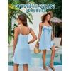 imageBlooming Jelly Women Swimsuit Coverup Spaghetti Strap Beach Dress Bathing Suit Cover Ups Swiss Dot Sundress with PocketSky Blue
