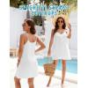 imageBlooming Jelly Women Swimsuit Coverup Spaghetti Strap Beach Dress Bathing Suit Cover Ups Swiss Dot Sundress with PocketWhite