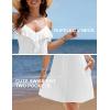 imageBlooming Jelly Women Swimsuit Coverup Spaghetti Strap Beach Dress Bathing Suit Cover Ups Swiss Dot Sundress with PocketWhite