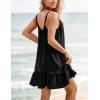imageBlooming Jelly Womens Beach Cover Up Dress Flowy Spaghetti Strap Sleeveless Swimsuit Coverup Cute Summer Vacation SundressBlack