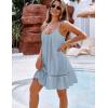 imageBlooming Jelly Womens Beach Cover Up Dress Flowy Spaghetti Strap Sleeveless Swimsuit Coverup Cute Summer Vacation SundressBlue Grey
