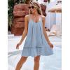 imageBlooming Jelly Womens Beach Cover Up Dress Flowy Spaghetti Strap Sleeveless Swimsuit Coverup Cute Summer Vacation SundressBlue Grey