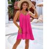 imageBlooming Jelly Womens Beach Cover Up Dress Flowy Spaghetti Strap Sleeveless Swimsuit Coverup Cute Summer Vacation SundressHot Pink