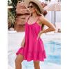 imageBlooming Jelly Womens Beach Cover Up Dress Flowy Spaghetti Strap Sleeveless Swimsuit Coverup Cute Summer Vacation SundressHot Pink