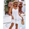 imageBlooming Jelly Womens Beach Cover Up Dress Flowy Spaghetti Strap Sleeveless Swimsuit Coverup Cute Summer Vacation SundressWhite